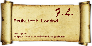 Frühwirth Loránd névjegykártya